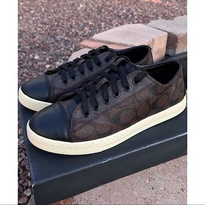 COACH🏇🏽‘PARKWAY’ Signature Monogram Leather Sneakers ~Size 7